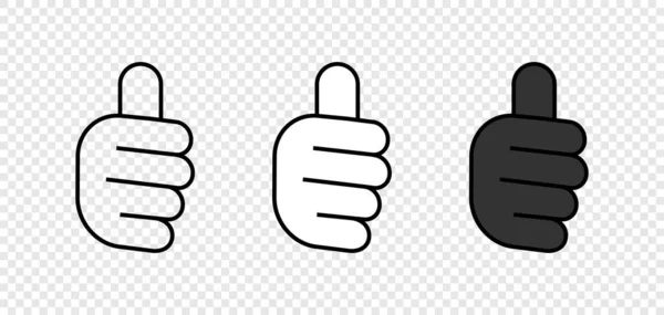 Manos Como Iconos Pulgares Arriba Como Iconos Dedo Arriba Manos — Archivo Imágenes Vectoriales
