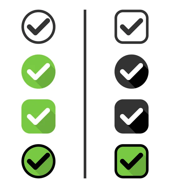 Marca Verificação Verifique Ícones Vetoriais Marca Isolados Ilustração Vetorial —  Vetores de Stock