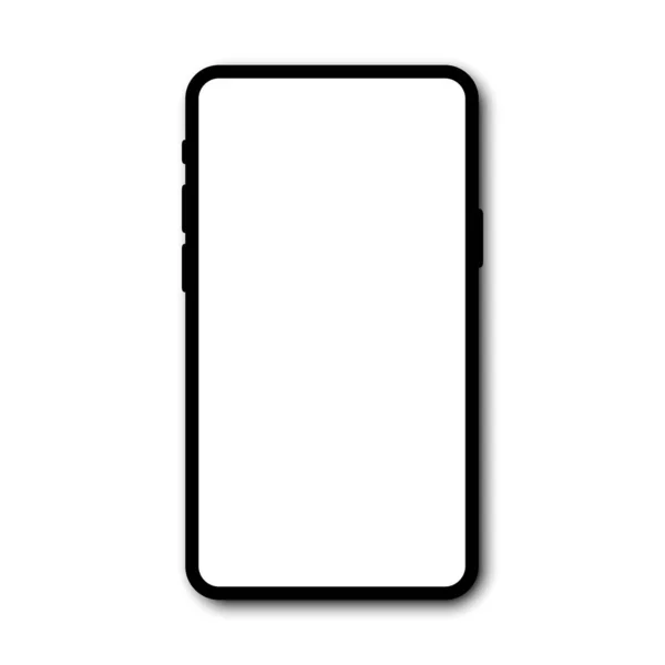 携帯電話だ 携帯電話のモックアップ テンプレートスマートフォン 隔離された 影のある携帯電話 ベクターイラスト — ストックベクタ