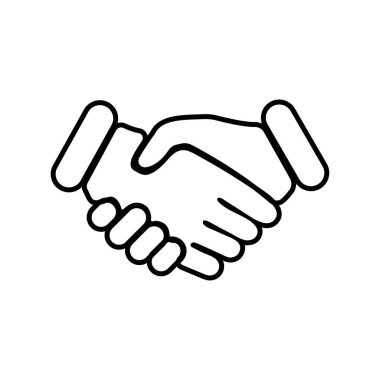 El sıkışalım. İş konsepti tokalaşması. El sıkışma vektör simgesi, izole. Vektör illüstrasyonu