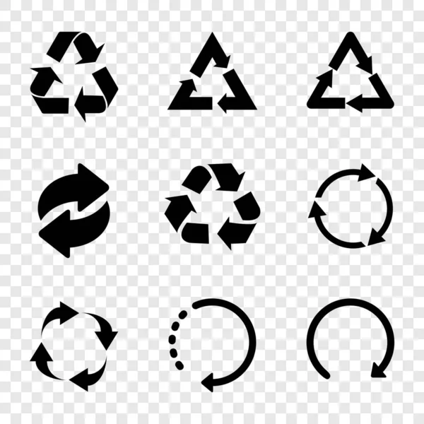 Recycling Recycle Vektor Symbole Isoliert Recycling Symbol Oder Zeichen Vektorillustration — Stockvektor