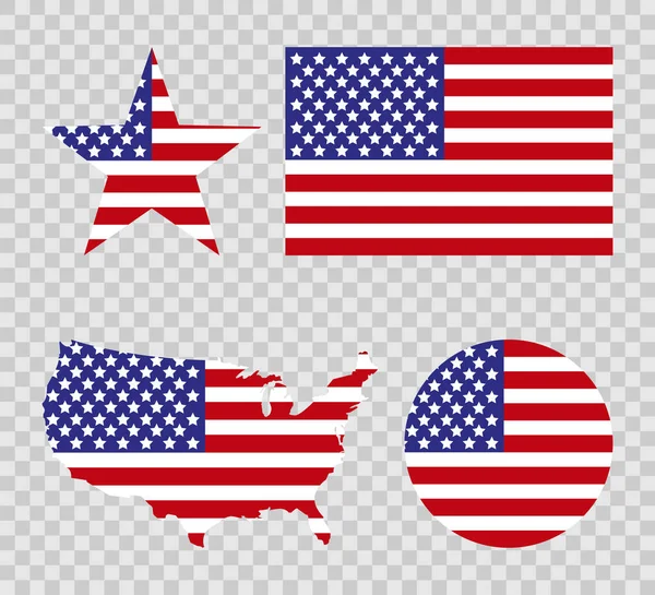 Америке Карта Сша Флагом Америки Сша Звезда Флагом Америки Карта — стоковый вектор