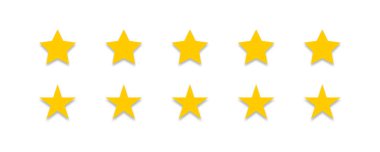 Yıldızlar. Yıldız vektör simgeleri. Yıldız koleksiyonu, izole edilmiş. Yıldız ikonu. Modern düz stil yıldızlar. Vektör illüstrasyonu