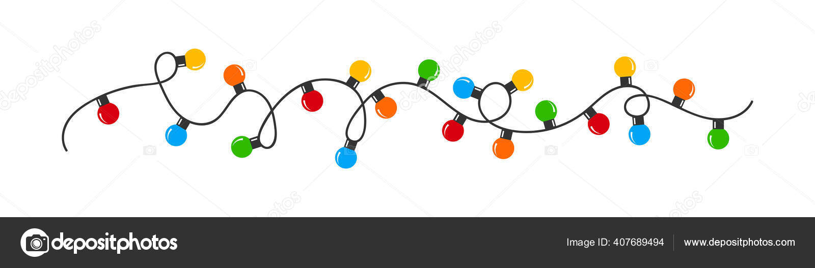 Christmas Lights Bulbs Colorful Christmas Lights Bulbs Isolated