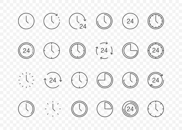 Icone Del Tempo Collezione Orologi Collezione Time Clock Vector Una — Vettoriale Stock