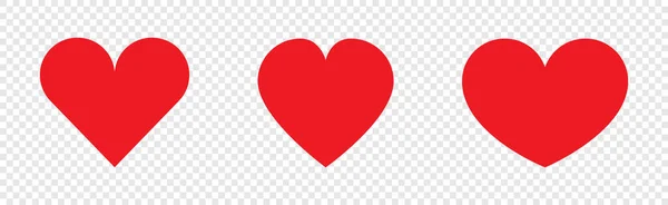 Corazón Iconos Vectoriales Corazones Aislados Corazón Rojo Símbolo Amor Iconos — Vector de stock