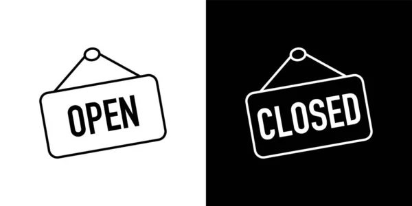 Open Closed Sign Boards Open Closed Sign Board Isolated Open — Stock Vector