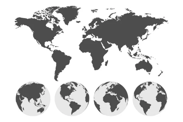 Globo Terrestre Mapa Mundo Conceito Viagem Terra Ilustração Vetorial — Vetor de Stock