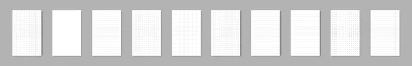 Бумага Квадратными Подкладками Чистыми Листами Бумажный Лист Строку Сетку Дизайн — стоковый вектор