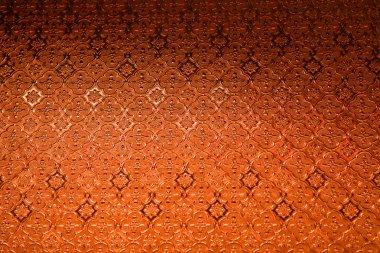 Vintage turuncu pencere cam Tay tarzında soyut