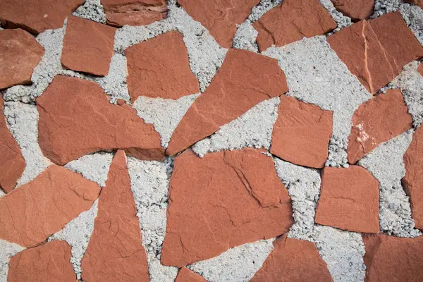 Czerwony Kamień Lub Rock Cementu Ściany Tło Tekstura — Zdjęcie stockowe