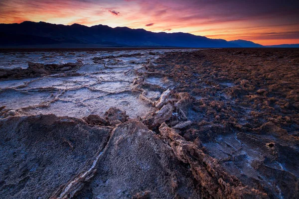 Zonsopgang Bekken Van Het Badwater Death Valley California Usa — Stockfoto