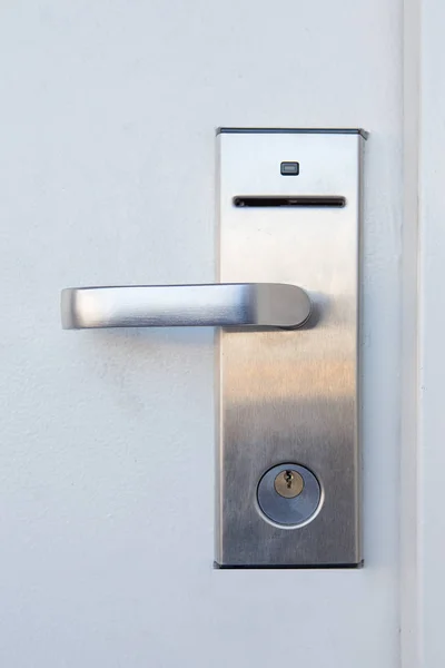 Modern door handle with security system lock