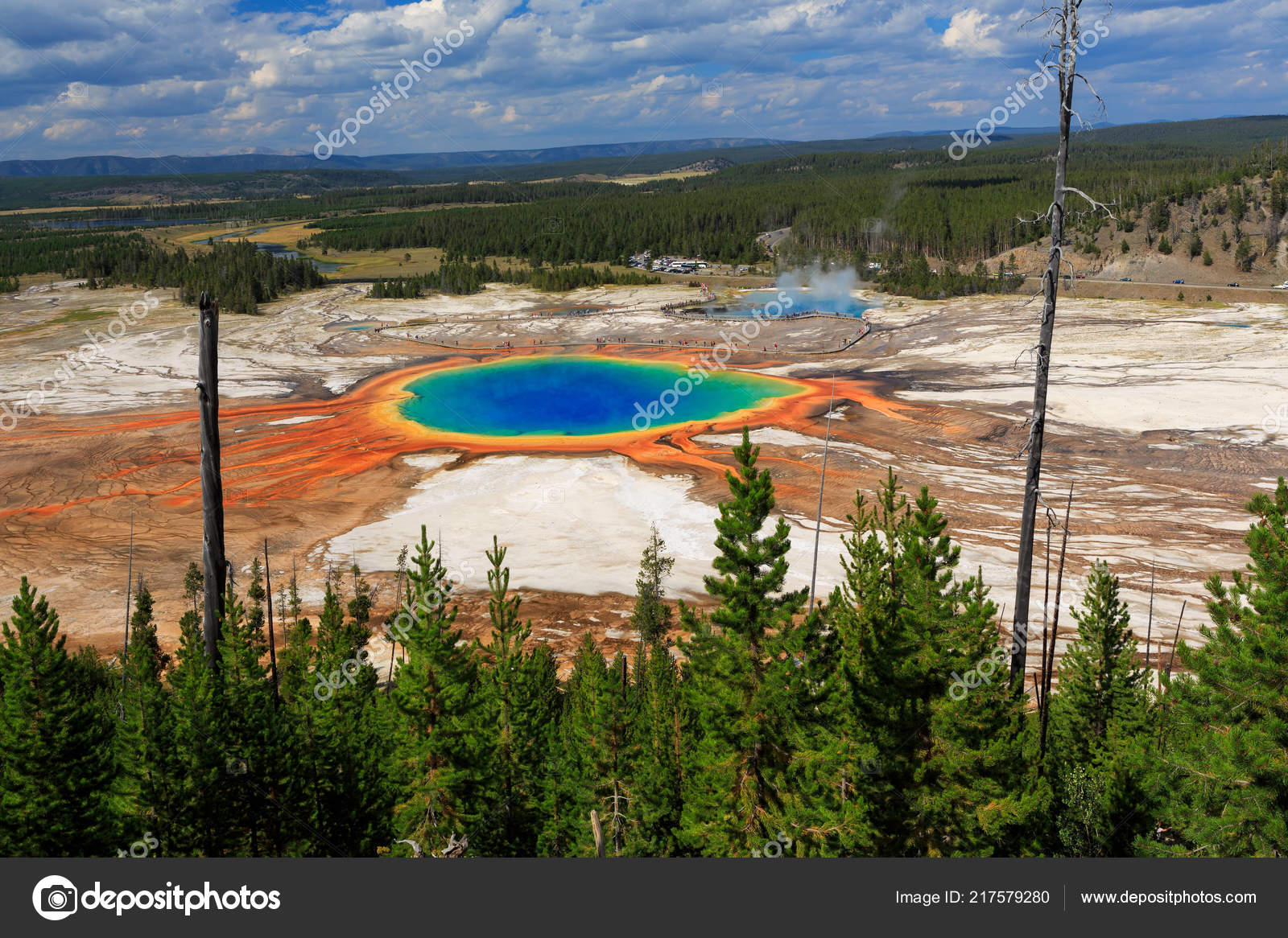 Famous Trail Grand Prismatic Springs Yellowstone National Park