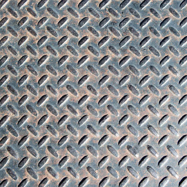 Antiguo Patrón Textura Placa Metal Diamante Oxidado Utilizado Como Fondo — Foto de Stock