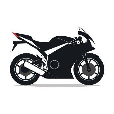 Siyah spor motosiklet beyaz arka planda izole