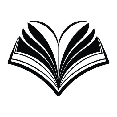 Beyaz arka planda izole edilmiş, bilgiyi ve eğitimi sembolize eden, hayran sayfaları olan açık bir kitap