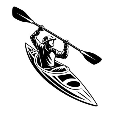 Beyaz arka planda izole edilmiş kürek çeken adam