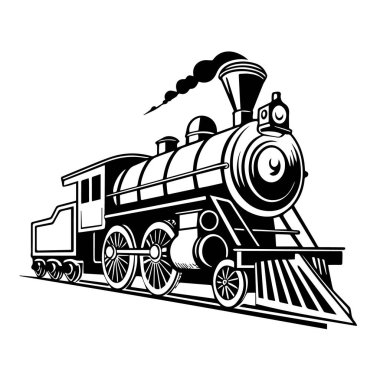 Antika buharlı lokomotif treni beyaz arkaplanda izole edildi