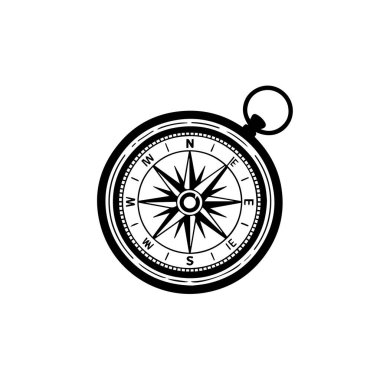 Beyaz arkaplanda izole edilmiş klasik pusula, ana yönleri ve navigasyon ve macera teknolojisi arka planı için ayrıntılı bir denizcilik tasarımı gösteriyor