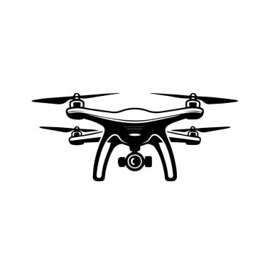 Kamera, hava fotoğrafçılığı ve video görüntüleme cihazı olan modern insansız hava aracı, beyaz arka plan teknolojisi arka planında izole edilmiş.