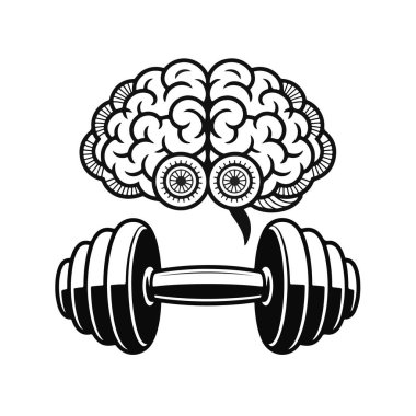 Beyin kaldırma, zihinsel gücü ve uygunluğu sembolize ediyor, beyaz arka plan teknolojisi arka planında izole edilmiş.