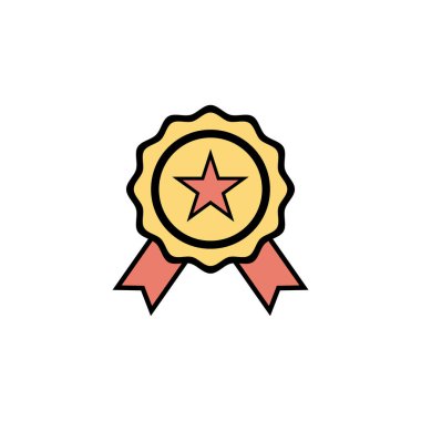 Ödül ikonu, vektör illüstrasyonu. düz renk çizgisi pictogram.