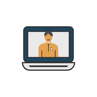 Video arama düz simgesi, vektör çizim