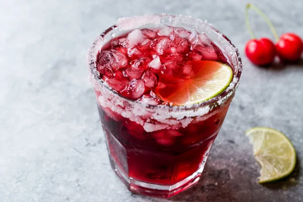 Cocktail Margarita Aux Cerises Avec Tequila Chaux Sel Jus Cerise — Photo