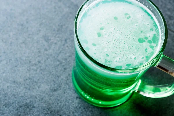 stock image Glass of Green Beer for St Patrick's Day. Traditional Beverage.