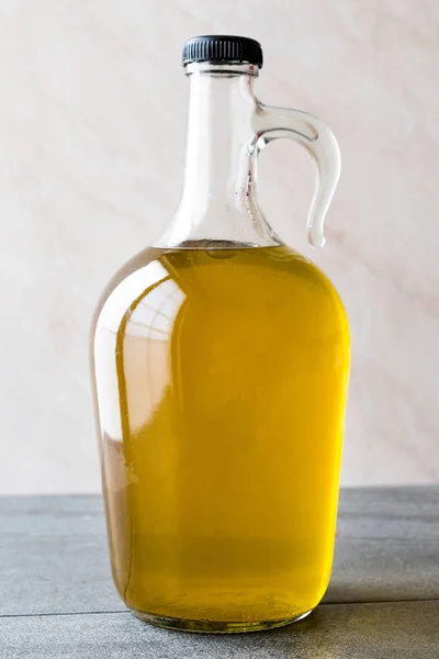 Органічне Оливкова Олія Скляна Пляшка Органічні Продукти Харчування — стокове фото