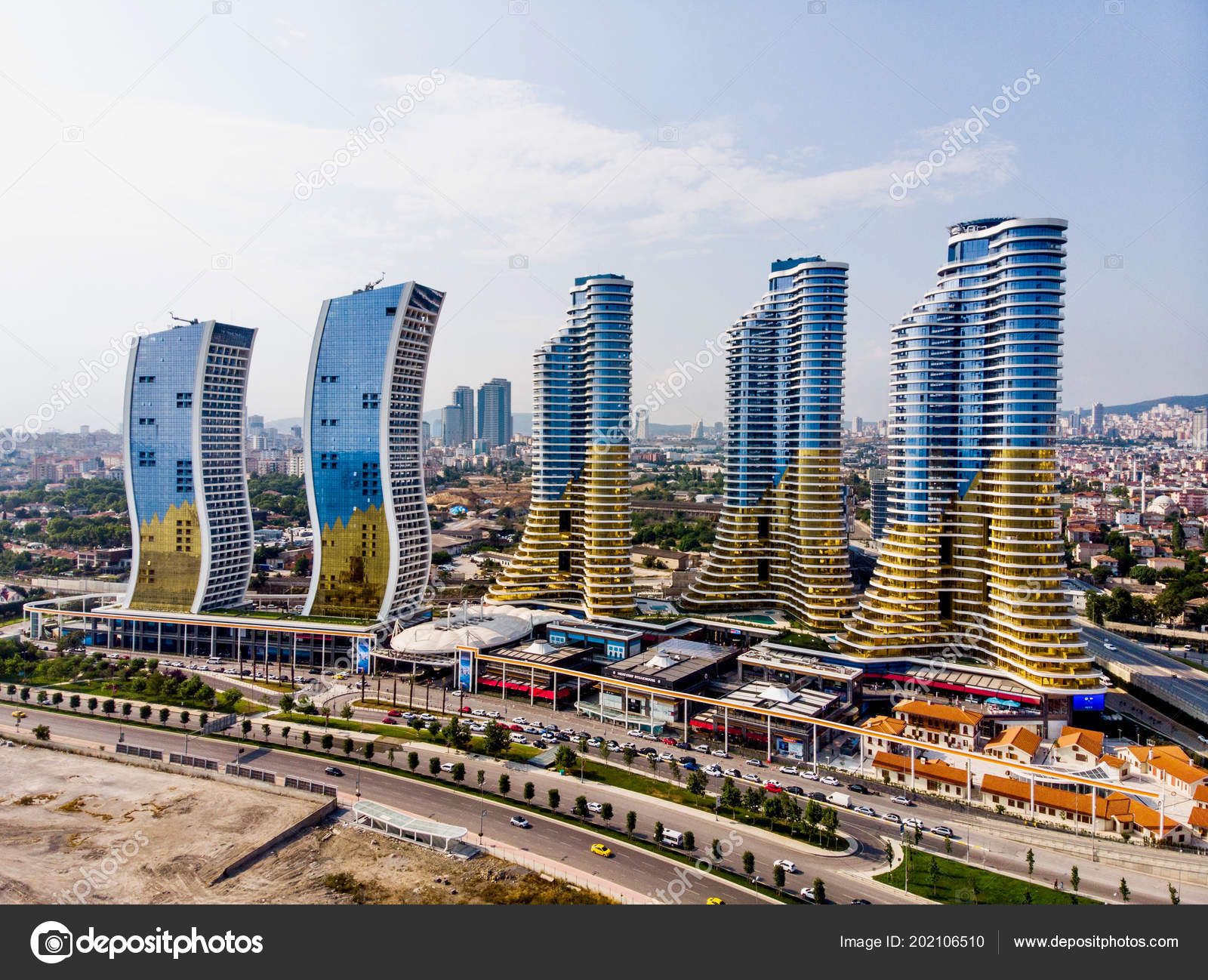 istanbul turkey february 2018 aerial drone view istmarina skyscrapers avm stock editorial photo c alp aksoy 202106510