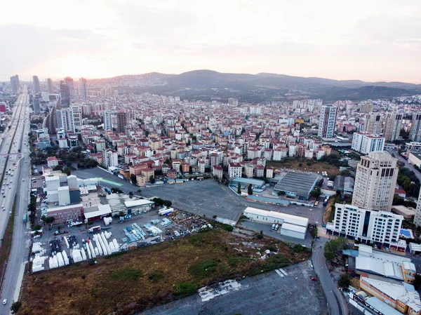 Vista Aérea Del Dron Urbanización Planificada Estambul Kartal Yakacik Vida —  Fotos de Stock