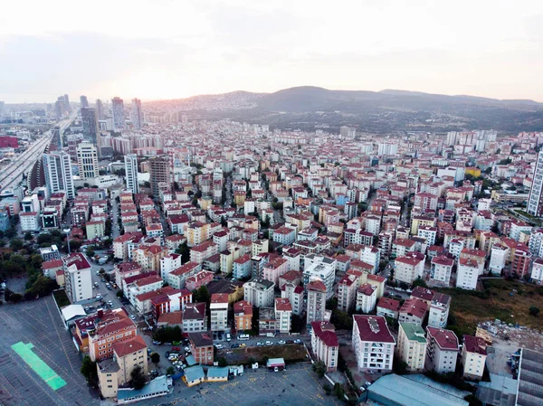 Vista Aérea Del Dron Urbanización Planificada Estambul Kartal Yakacik Vida —  Fotos de Stock