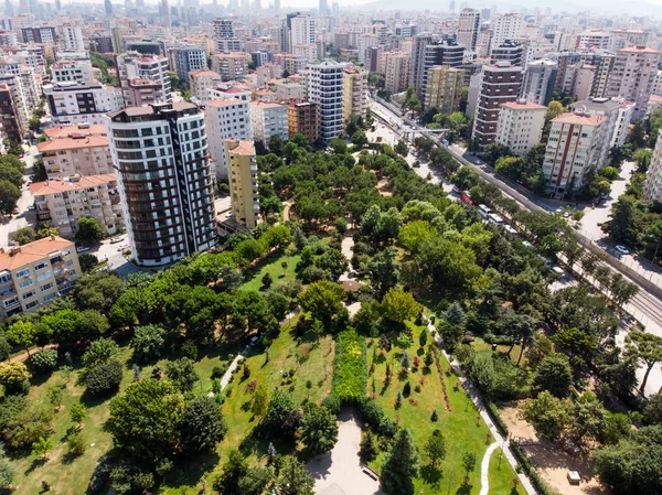 Drone Антена Вид Kadikoy Goztepe Парк Свободи Саду Стамбулі Ozgurluk — стокове фото