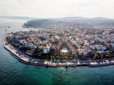 Aerial Drone View of Istanbul Uskudar Seaside. Cityscape. clipart