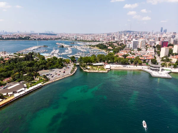 Vue Aérienne Par Drone Parc Fenerbahce Kadikoy Istanbul Seaside Paysage — Photo