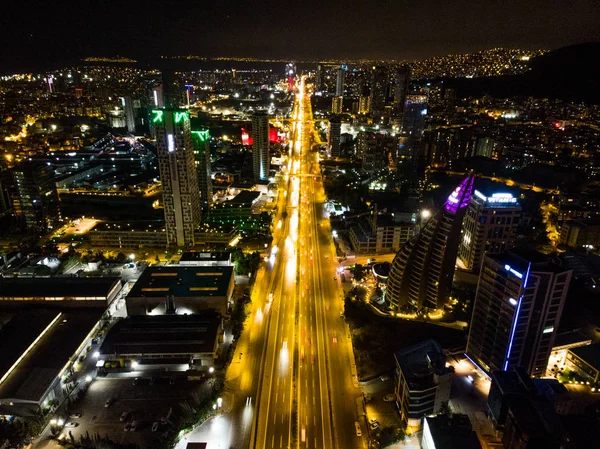 Estambul Turquía Febrero 2018 Vista Aérea Nocturna Autopista Estambul Kartal —  Fotos de Stock