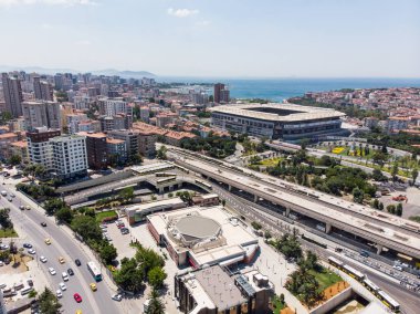 Istanbul, Türkiye - 23 Şubat 2018: Kadıköy hava dron görünümünü / Istanbul. Cityscape.