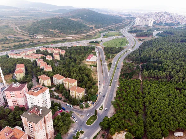 Vista Aérea Del Bosque Ugur Mumcu Aydos Con Edificios Estambul —  Fotos de Stock