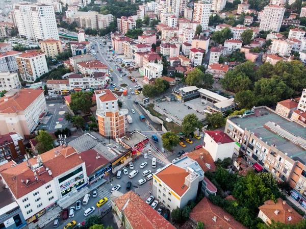 土耳其伊斯坦布尔 2018年2月23日 无人驾驶飞机景观无计划的城市化伊斯坦布尔 Kartal Yakacik — 图库照片