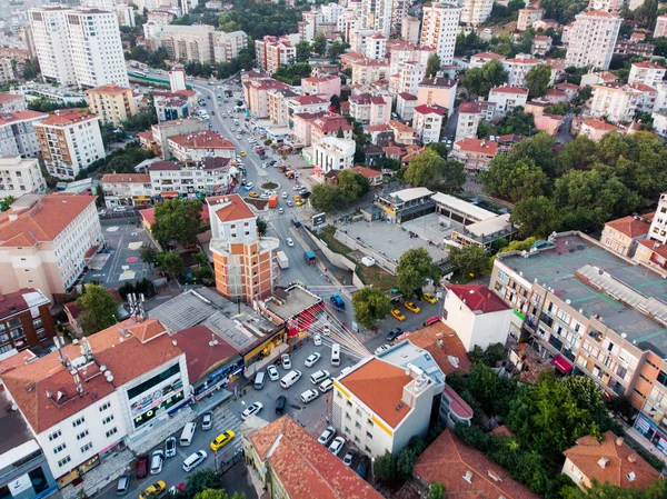 Istanbul Turkije Februari 2018 Luchtfoto Drone Weergave Van Ongeplande Urbanisatie — Stockfoto