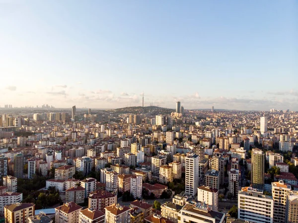 Aerial Drönarvy Staden Flerfamiljshus Kullen Camlica Istanbul Turkiet Stadsbild — Stockfoto