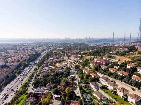 Luftaufnahme Der Uskudar Camlica Autobahn Istanbul Türkei Stadtbild — Stockfoto