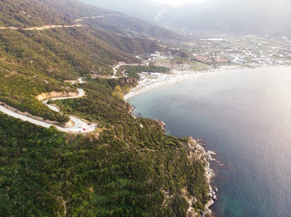 Vista Aérea Drone Maneira Montanha Floresta Erdek Turankoy Balikesir Turquia — Fotografia de Stock