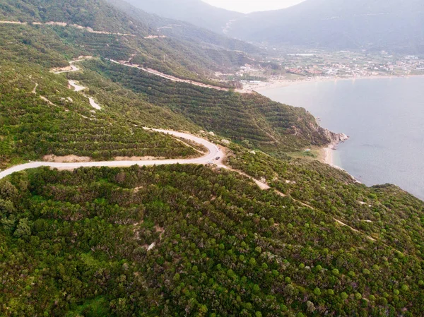 Vista Aérea Drone Maneira Montanha Floresta Erdek Turankoy Balikesir Turquia — Fotografia de Stock