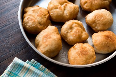 Türk kızarmış hamur ekmek Pisi Halka. Geleneksel ev yapımı yiyecek.