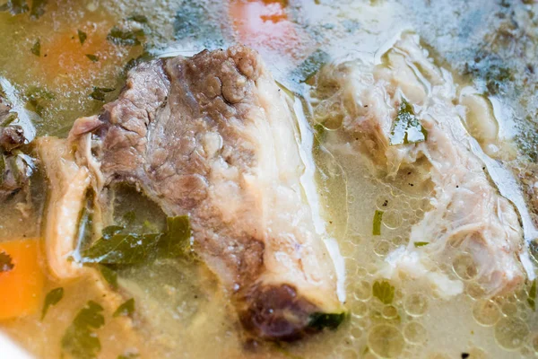 Ev yapımı et güveç et RIP çorbası sebzeli Pan Geleneksel organik gıda.