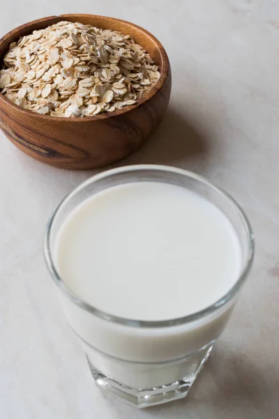 Bio Hafermilch Einem Glas Bio Lebensmittel — Stockfoto