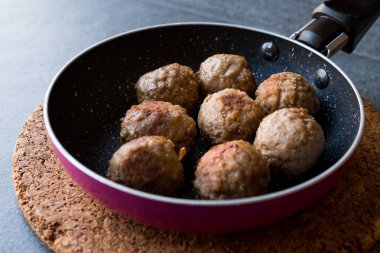 Düz köfte ile servis Pan. Organik gıda.